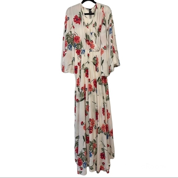 Akira Chicago Black Label White Floral Maxi Dress - Picture 1 of 8
